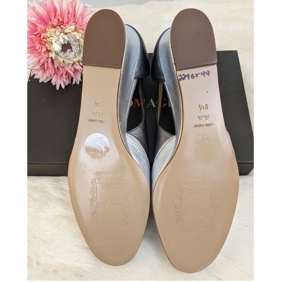 Bruno Magli Fiesse Wedge Heel Gray Color-Block Lambskin Leather Size 9.5 AA, NEW - Picture 7 of 10